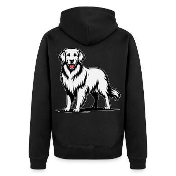 Golden Retriever in a Proud Pose - Unisex Premium Organic Zip Hoodie - black - Back - Nico (187cm)