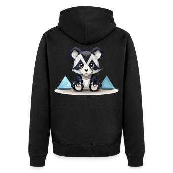Low-Poly Panda am Eisgebirge - Unisex Premium Organic Zip Hoodie - black - Back - Nico (187cm)