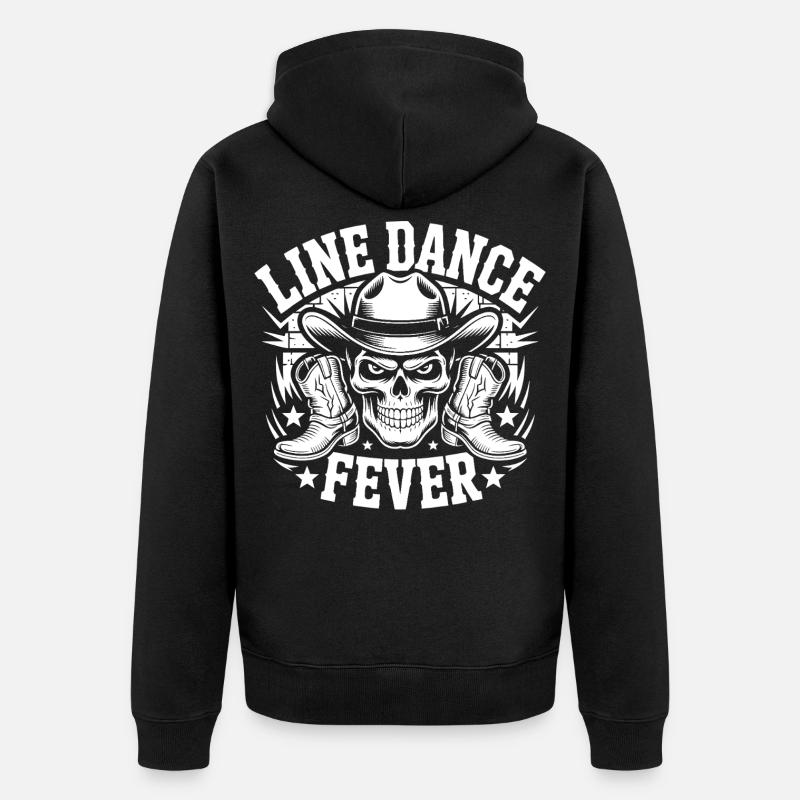 Line Dance Forever Skull - Unisex Premium Bio Zip Hoodie - Schwarz