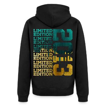 ÉDITION LIMITÉE 2013 13 ANS 13E ANNIVERSAIRE - Veste à capuche bio Premium Unisexe - noir - Dos - Nico (187cm)