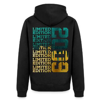 ÉDITION LIMITÉE 2009 17 ANS 17E ANNIVERSAIRE - Veste à capuche bio Premium Unisexe - noir - Dos - Nico (187cm)