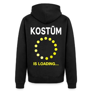 Fasnet Fasching Karneval Kostüm is Loading - Unisex Premium Bio Zip Hoodie - Schwarz - Hinten - Nico (187cm)