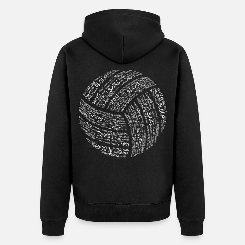 Volleyball - Unisex Premium Bio Zip Hoodie - Schwarz