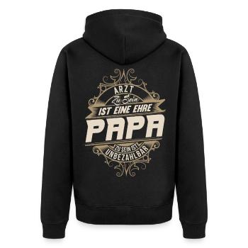 Docteur, papa - Veste à capuche bio Premium Unisexe - noir - Dos - Nico (187cm)