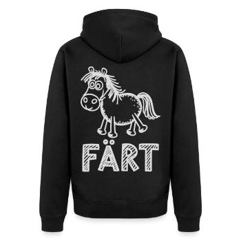 Pferd Reiten Reiterin Pferdebesitzer FÄRT - Unisex Premium Bio Zip Hoodie - Schwarz - Hinten - Nico (187cm)