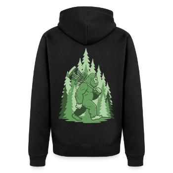 Sasquatch Disc Golf Panier Forêt Frisbee Drôle - Veste à capuche bio Premium Unisexe - noir - Dos - Nico (187cm)