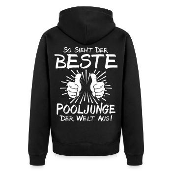 Best Pool Boy - Unisex Premium Organic Zip Hoodie - black - Back - Nico (187cm)