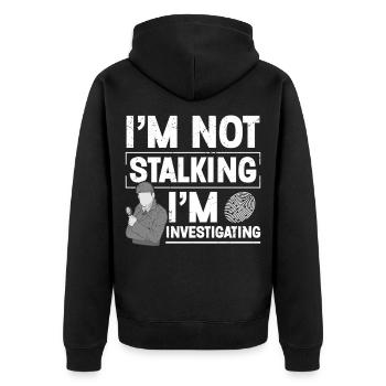  Observation Costume Badge Guard Private - Unisex Premium Organic Zip Hoodie - black - Back - Nico (187cm)