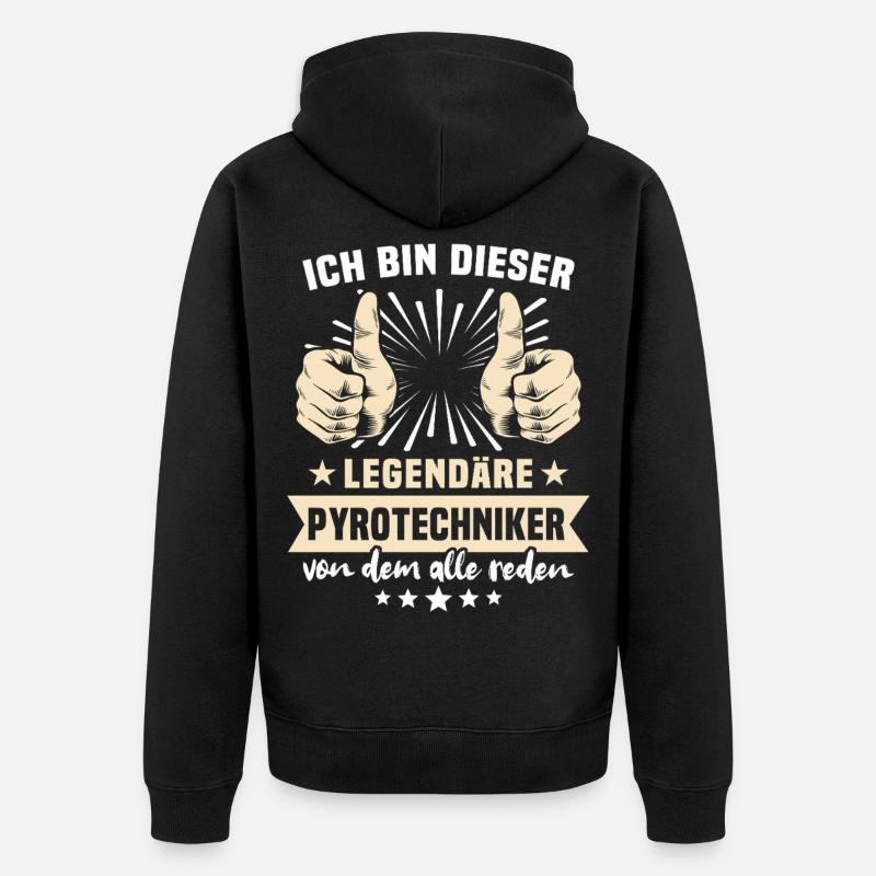 Dictons des pyrotechniciens - Veste à capuche bio Premium Unisexe - noir