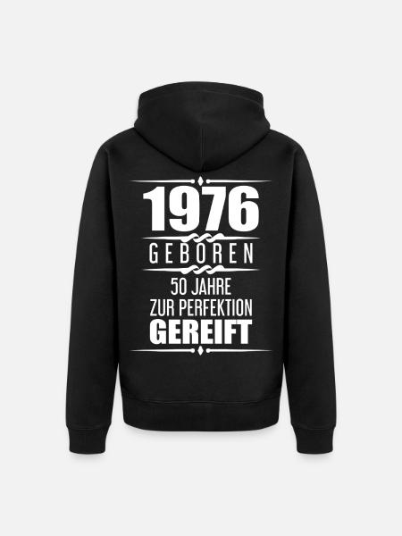 1976 Regalo per il 50° Anniversario - Felpa con cappuccio ecologica premium unisex - nero