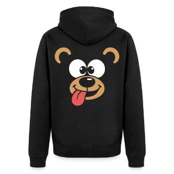 Monkey | Big Face Costume Carnival Disguise - Unisex Premium Organic Zip Hoodie - black - Back - Nico (187cm)