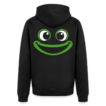 Frog | Big Face Costume Carnival Disguise - Unisex Premium Organic Zip Hoodie - black - Back - Nico (187cm)