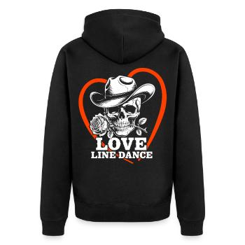 Love Line Dance Skull - Unisex Premium Organic Zip Hoodie - black - Back - Nico (187cm)