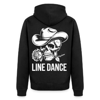 Skeleton with cowboy hat and rose - Unisex Premium Organic Zip Hoodie - black - Back - Nico (187cm)