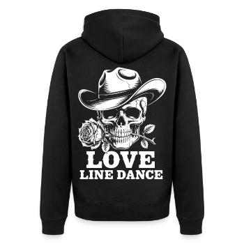 Danse en ligne d’amour Cowboy Skull - Veste à capuche bio Premium Unisexe - noir - Dos - Nico (187cm)