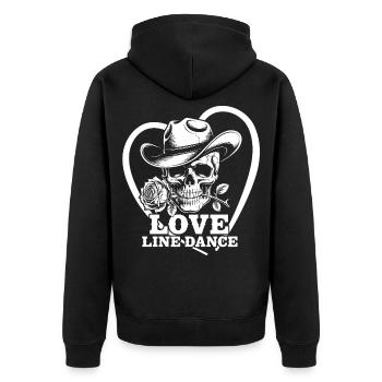 Danse en ligne de l’amour du crâne - Veste à capuche bio Premium Unisexe - noir - Dos - Nico (187cm)