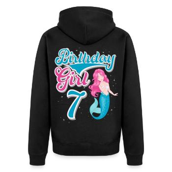 Sirène du 7e anniversaire - Veste à capuche bio Premium Unisexe - noir - Dos - Nico (187cm)