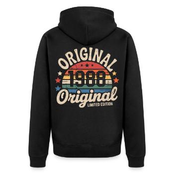 1988 Vintage Édition limitée Cadeau 1988 - Veste à capuche bio Premium Unisexe - noir - Dos - Nico (187cm)
