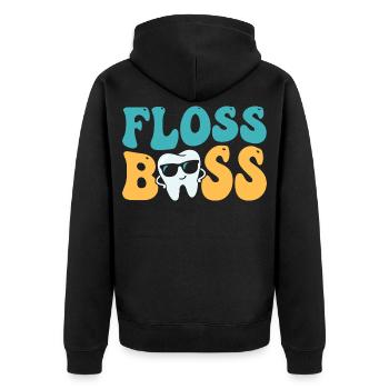 Assistant dentaire dentaire Floss - Veste à capuche bio Premium Unisexe - noir - Dos - Nico (187cm)