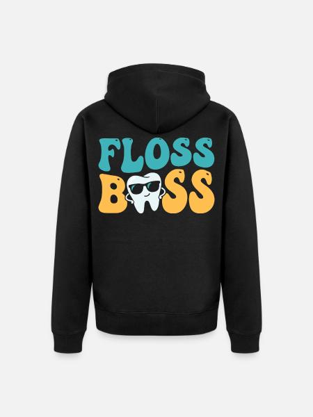 Assistant dentaire dentaire Floss - Veste à capuche bio Premium Unisexe - noir