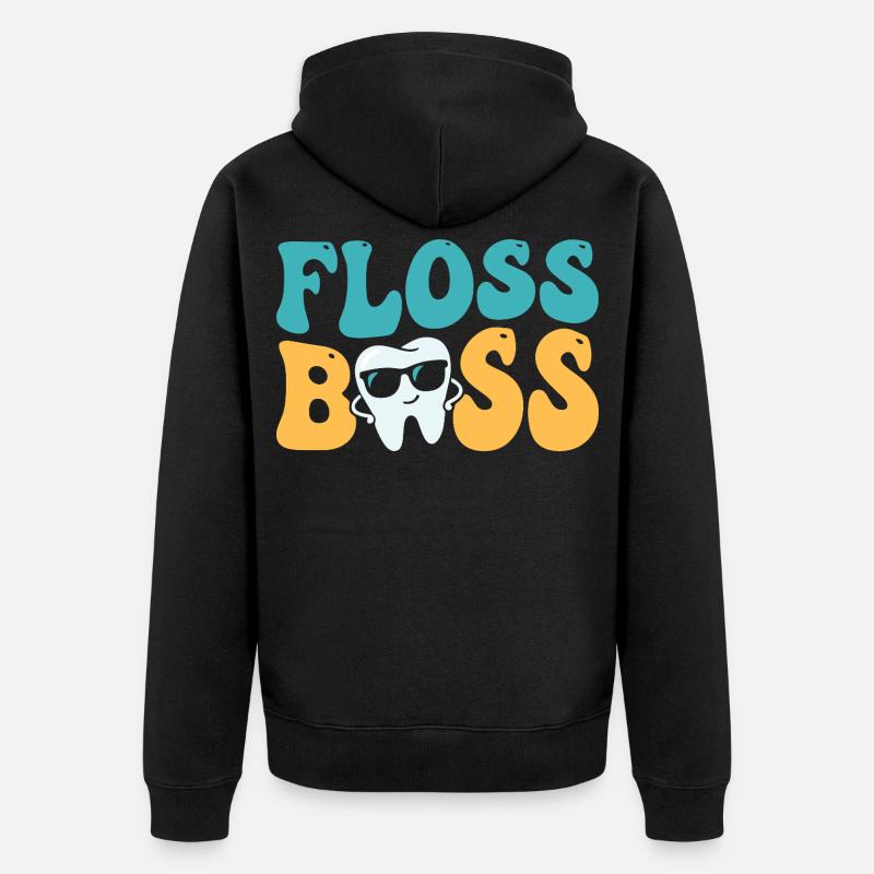 Assistant dentaire dentaire Floss - Veste à capuche bio Premium Unisexe - noir