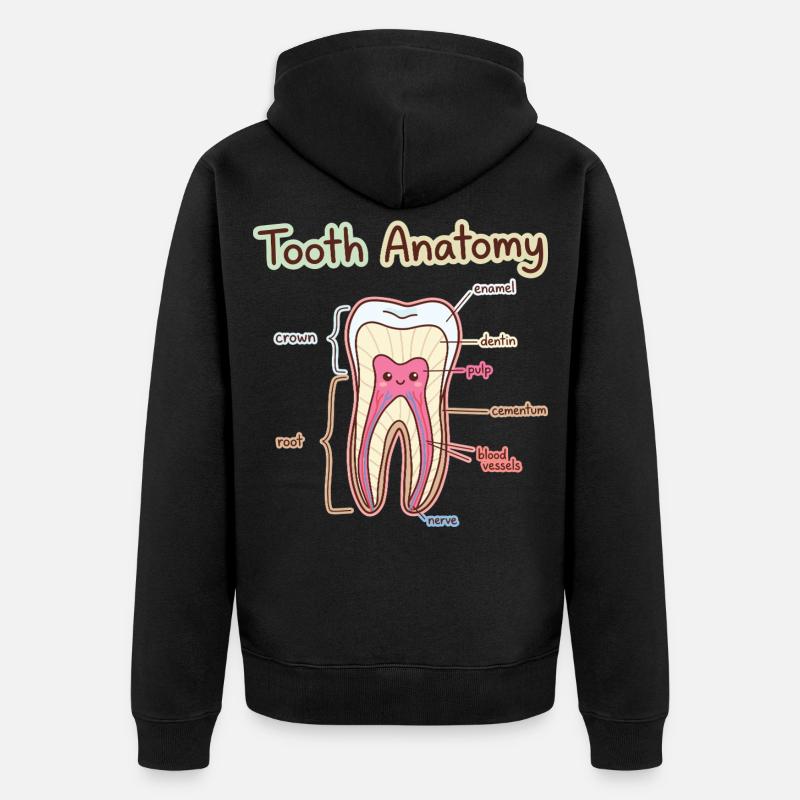 Dentiste assistant dentaire en anatomie dentaire - Veste à capuche bio Premium Unisexe - noir