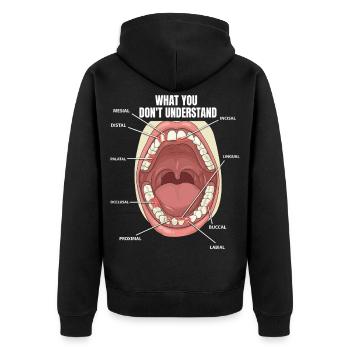 Surfaces dentaires Assistant dentaire Dentiste - Veste à capuche bio Premium Unisexe - noir - Dos - Nico (187cm)