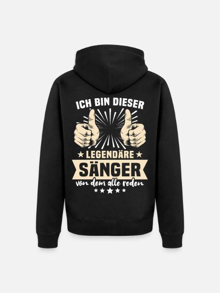 Sänger Sprüche - Unisex Premium Bio Zip Hoodie - Schwarz