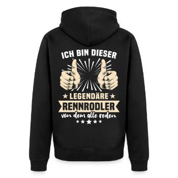 Dictons de luge - Veste à capuche bio Premium Unisexe - noir - Dos - Nico (187cm)