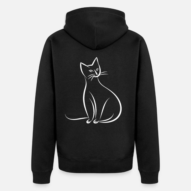 Dessin de chat - Veste à capuche bio Premium Unisexe - noir