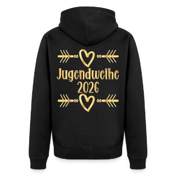 Herz Jugendweihe 2026 - Veste à capuche bio Premium Unisexe - noir - Dos - Nico (187cm)
