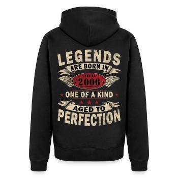 February 2006 Jubilee February 2006 February - Unisex Premium Organic Zip Hoodie - black - Back - Nico (187cm)