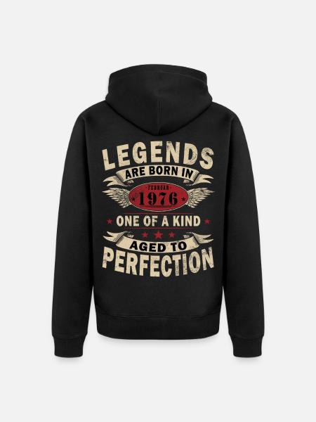Februar 1976. Februar 1976 Geburtstagsgeschenk. - Ekologisk premiumluvjack unisex - svart