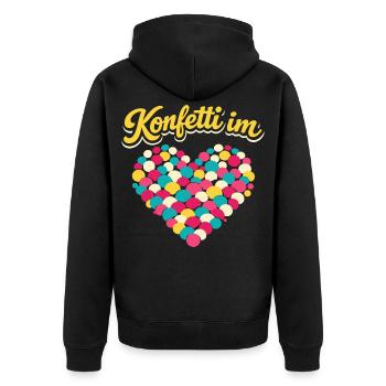 Carnival confetti in the heart - Unisex Premium Organic Zip Hoodie - black - Back - Nico (187cm)