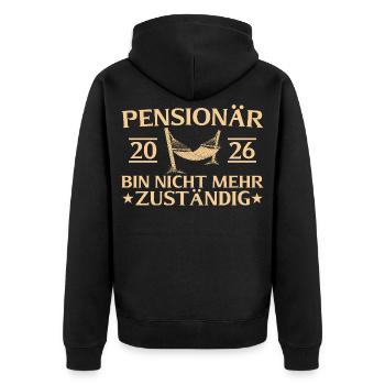 Fonctionnaire d’adieu 2026 pour retraité - Veste à capuche bio Premium Unisexe - noir - Dos - Nico (187cm)