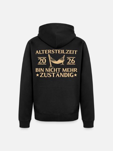 Altersteilzeit 2026 Abschiedsgeschenk Frührente - Unisex Premium Bio Zip Hoodie - Schwarz