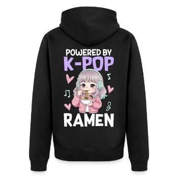 Powered By K-Pop Ramen - Unisex Premium Organic Zip Hoodie - black - Back - Nico (187cm)