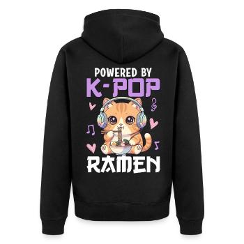 Powered By K-Pop Ramen - Unisex Premium Organic Zip Hoodie - black - Back - Nico (187cm)