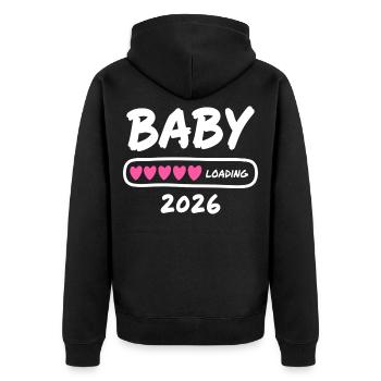 Baby Loading 2026 Parents enceintes - Veste à capuche bio Premium Unisexe - noir - Dos - Nico (187cm)
