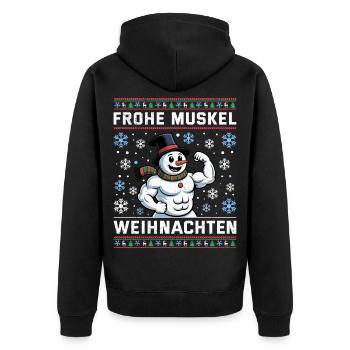 Salle de sport JOYEUX MUSCLE CHRISTMAS Drôle - Veste à capuche bio Premium Unisexe - noir - Dos - Nico (187cm)
