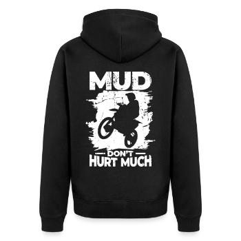 Mud doesn't hurt - Unisex Premium Organic Zip Hoodie - black - Back - Nico (187cm)