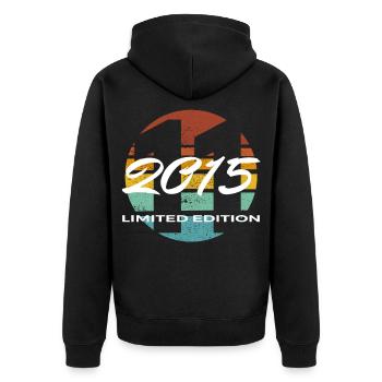 11. Geburtstag 2015 Jungen und Mädchen Geschenk - Unisex Premium Bio Zip Hoodie - Schwarz - Hinten - Nico (187cm)