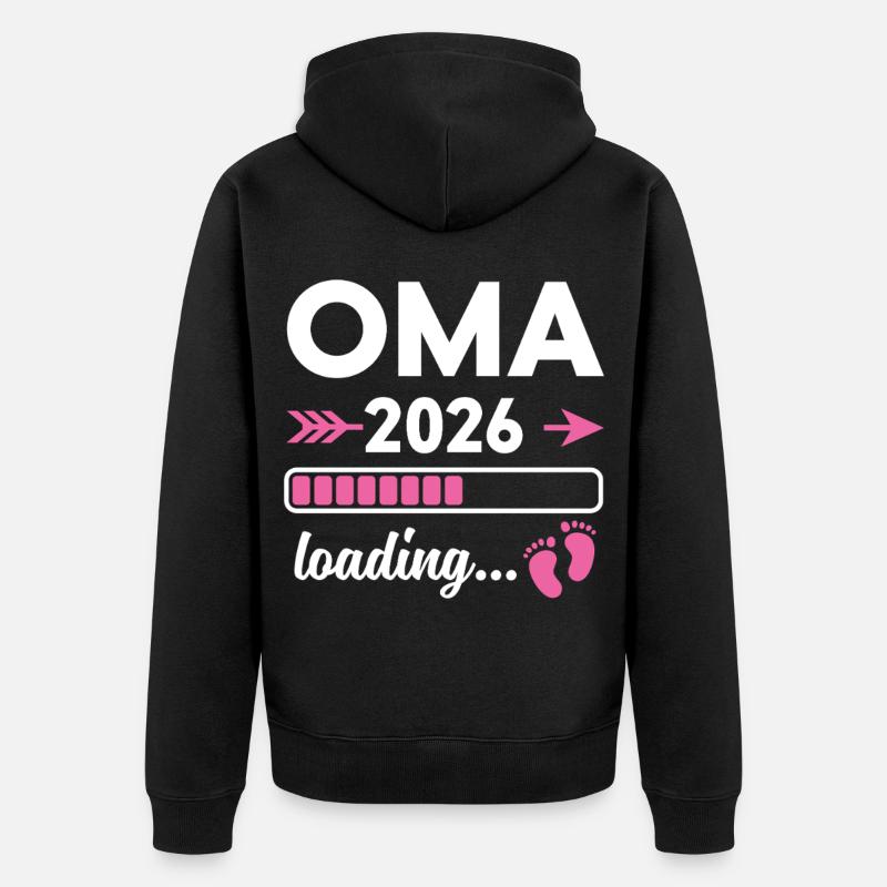 Oma 2026 Loading - Unisex Premium Bio Zip Hoodie - Schwarz