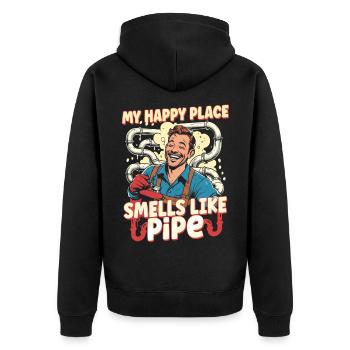 Constructeur de pipeline de couche de tuyau - Veste à capuche bio Premium Unisexe - noir - Dos - Nico (187cm)