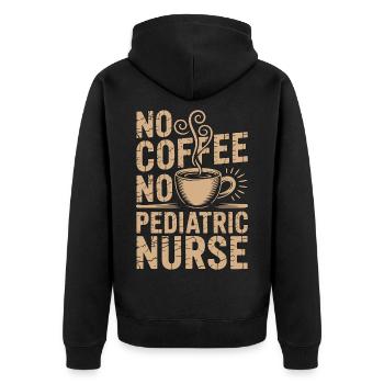 Pediatric Nurse No Coffee No Nursing Coffee Lover - Unisex Premium Bio Zip Hoodie - Schwarz - Hinten - Nico (187cm)