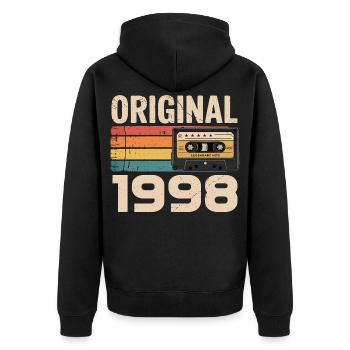 Original 1998 Vintage 1998 Rétro Anniversaire - Veste à capuche bio Premium Unisexe - noir - Dos - Nico (187cm)