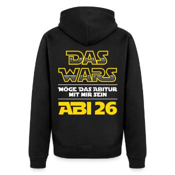 Das Wars | Abi 2026 - Abitur - Geschenk - Unisex Premium Bio Zip Hoodie - Schwarz - Hinten - Nico (187cm)