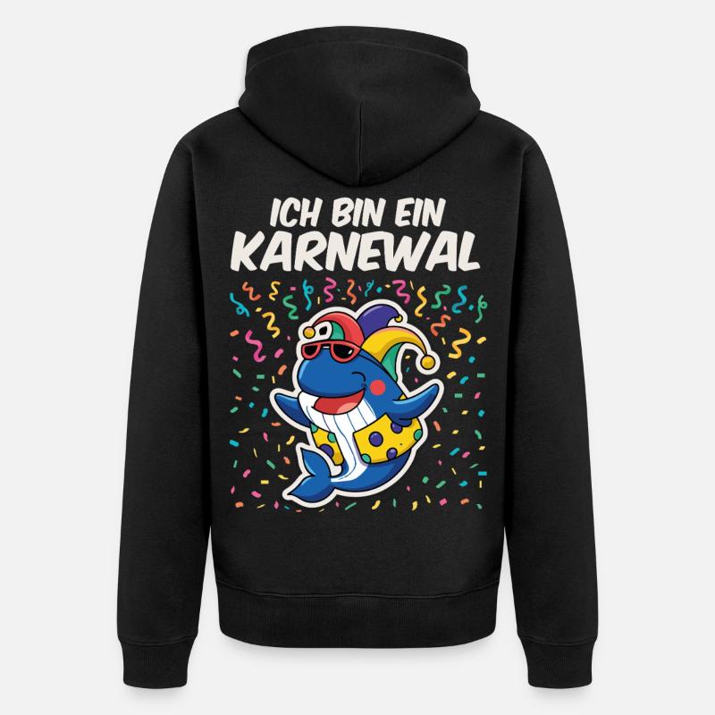 Ich bin ein Karneval - Unisex Premium Bio Zip Hoodie - Schwarz