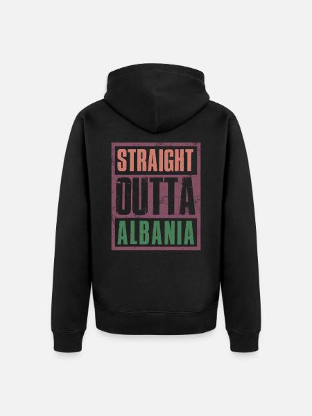 Straight outta Albania - Unisex Premium Organic Zip Hoodie - black