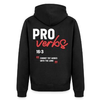 Confie tes œuvres au Seigneur Proverbes 16:3 Bible - Veste à capuche bio Premium Unisexe - noir - Dos - Nico (187cm)